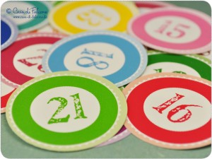 Aufkleber für Adventskalender Zahlen bunt Aufkleber für Adventskalender Zahlen bunt