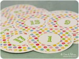 Aufkleber für Adventskalender Zahlen Polka Dots Aufkleber für Adventskalender Zahlen Polka Dots
