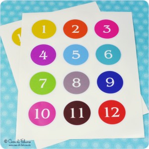 Aufkleberzahlen Adventskalender