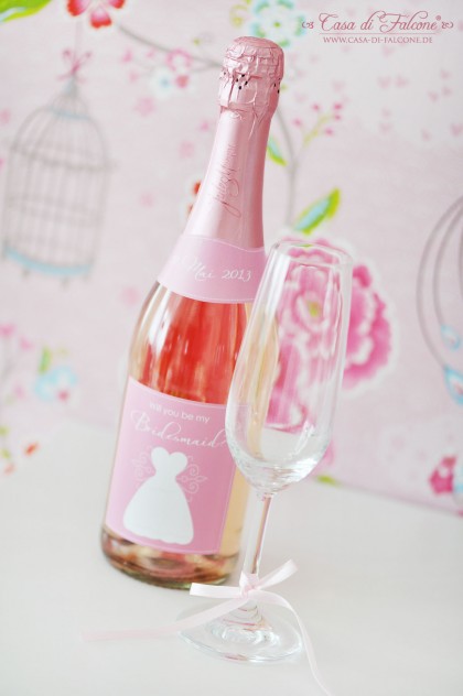 Flaschenaufkleber für Sekt