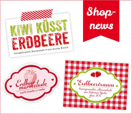 Aufkleber mit Erdbeere