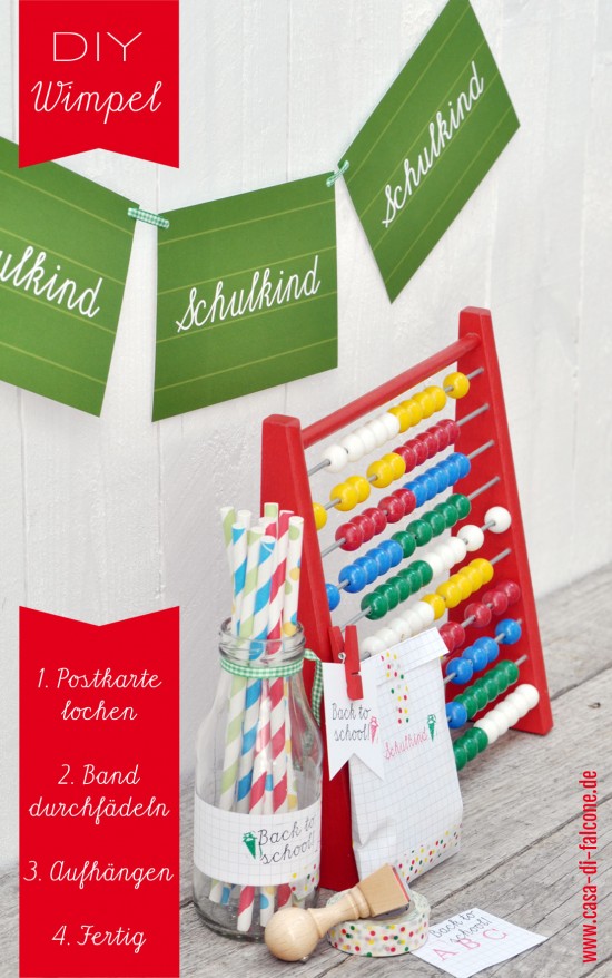 DIY Wimpel Schulkind