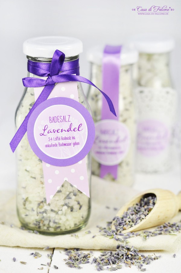 Lavendel Badesalz selbstgemacht I homemade bath salth I Geschenke aus der Küche I homemade gift I Gastgeschenke I Casa di Falcone