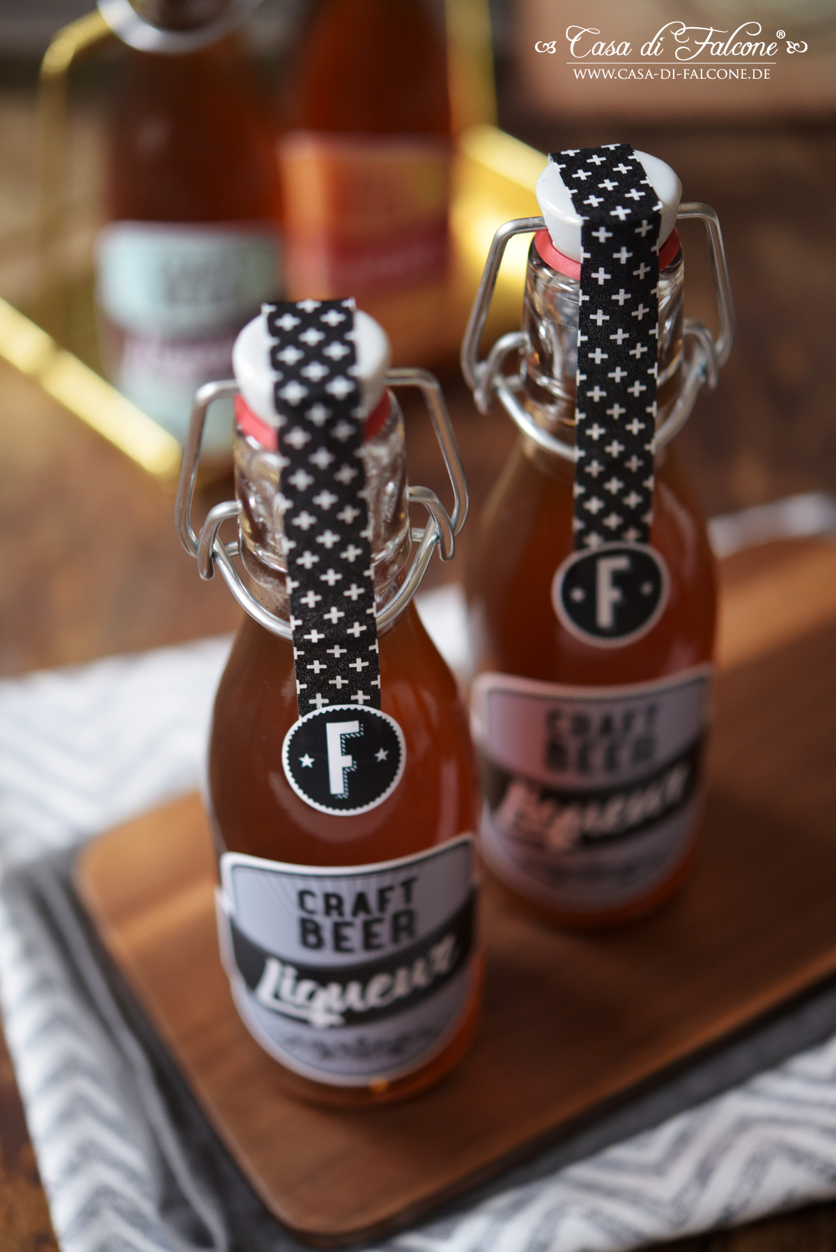 Bierlikör aus Craft Beer {Rezept} und Flaschenetiketten