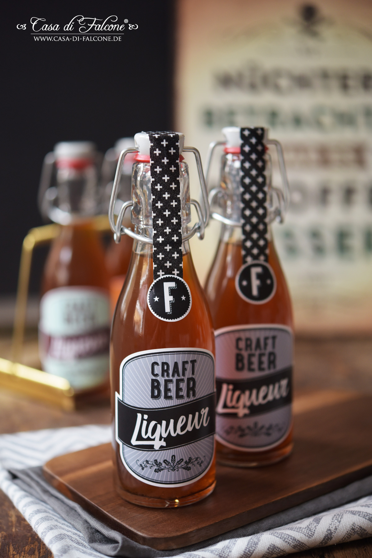 Bierlikör aus Craft Beer {Rezept} und Flaschenetiketten
